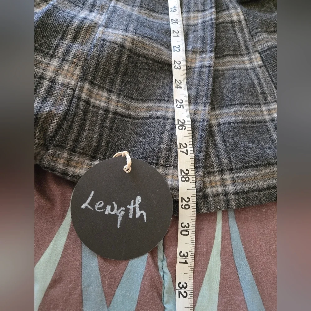 Sugarfly Girls Coats Sz M Wool Poly Plaid Peacoat Jacket Pleated Metal Buttons
